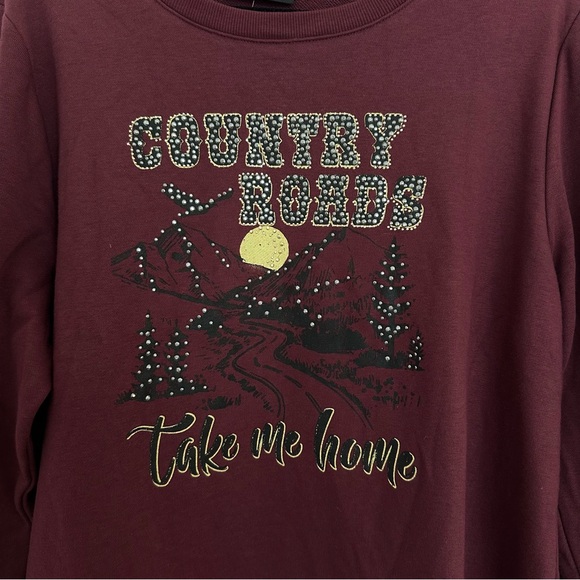 NWT Rhinestone Country Roads Graphic Sweatshirt - Picture 2 of 8